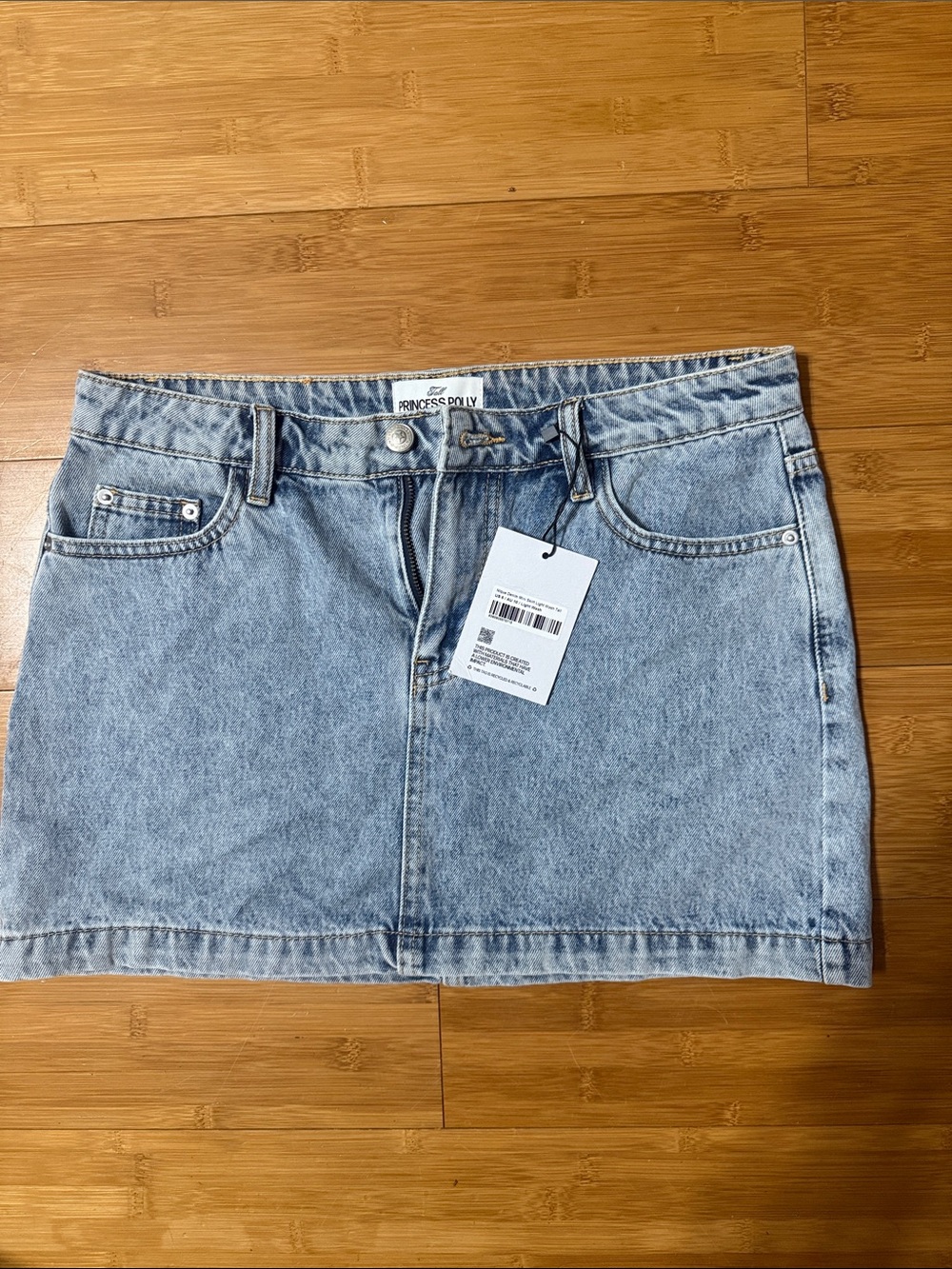 Princess Polly Washed Light Blue Denim Mini Skirt